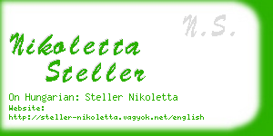 nikoletta steller business card